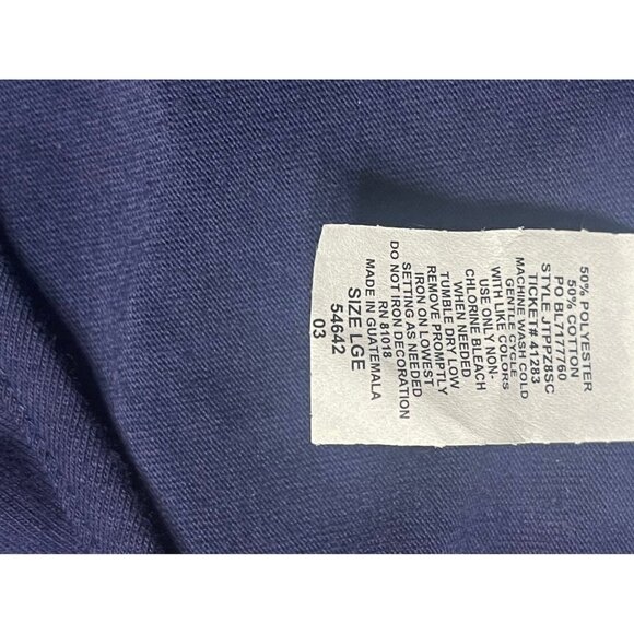 BLAIR.Women short sleeve pullover with embroidered flower‎ navy size LG - Picture 7 of 11